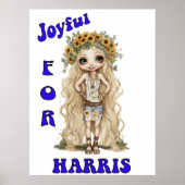 Joyful Kamala Harris President Hippie Boho ポスター (正面)