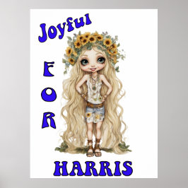 Joyful Kamala Harris President Hippie Boho ポスター