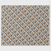 Joyful Leopard Print Hat Christmas Snowman ラッピングペーパー (フラット)