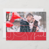 Joyful Lines Big Red Dot モダンタイポグラフィ写真 シーズンカード (正面)