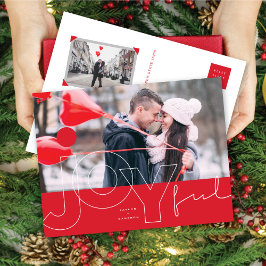 Joyful Lines Big Red Dot モダンタイポグラフィ写真 シーズンポストカード