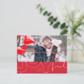 Joyful Lines Big Red Dot モダンタイポグラフィ写真 シーズンポストカード (スタンド正面)