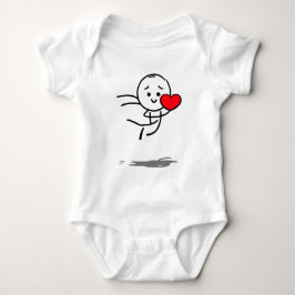 Joyful Love Stickman Heart Leap Graphic Tee ベビーボディスーツ