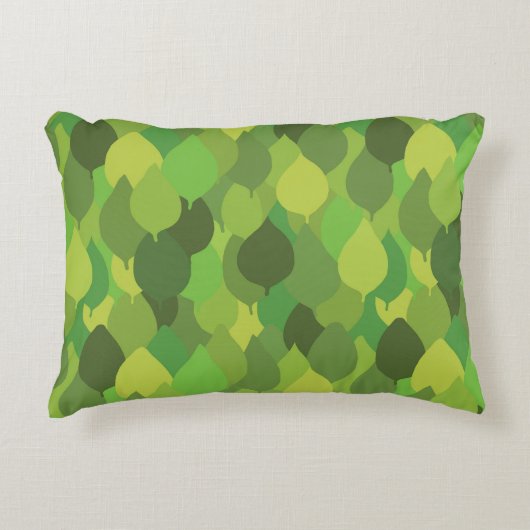 Joyful Lush葉の – シームレスな表面パターン アクセントクッション (正面)