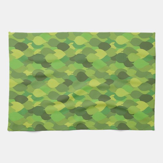 Joyful Lush葉の – シームレスな表面パターン キッチンタオル (横)