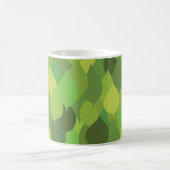 Joyful Lush葉の – シームレスな表面パターン コーヒーマグカップ (中央)