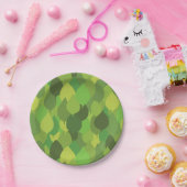 Joyful Lush葉の – シームレスな表面パターン ペーパープレート (パーティー)