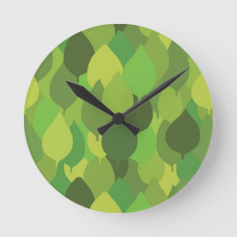 Joyful Lush葉の – シームレスな表面パターン ラウンド壁時計