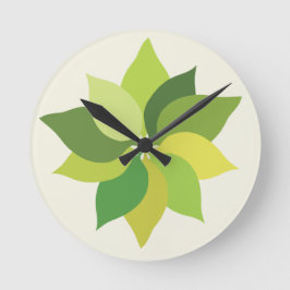 Joyful Lush葉の – シームレスな表面パターン ラウンド壁時計
