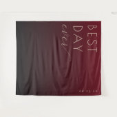 Joyful Maroon Gradient Calligraphy タペストリー (正面(横))