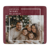 Joyful Merry Blessed Christmas Photo カッティングボード (正面)