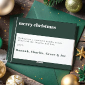 Joyful Merry Blessed Family Christmas Photo Green シーズンカード