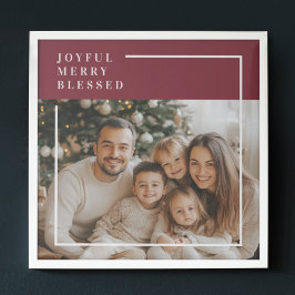 Joyful Merry Blessed Personalized Christmas Family ポスター