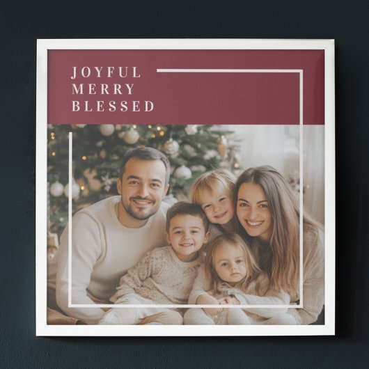 Joyful Merry Blessed Personalized Christmas Family ポスター