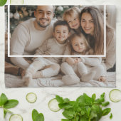 Joyful Merry Blessed Personalized Christmas Photo  キッチンタオル (折り畳み)