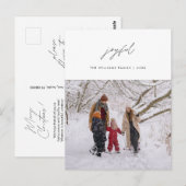 Joyful, Merry Christmas, Family Photo Layover ポストカード (正面/裏面)