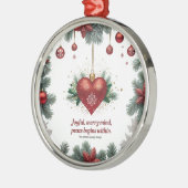 Joyful Merry Mind — Premium Round Christmas Orname メタルオーナメント (左)