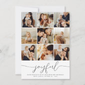 Joyful Minimalist Christmas Photo Collage Holiday シーズンカード (正面)