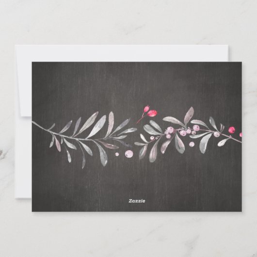 Joyful Mistletoe 2 Photo Collage Chalkboard シーズンカード (裏面)