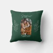 Joyful Modern Arch Family Photo Christmas クッション (裏面)