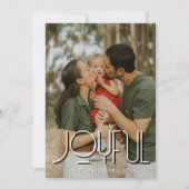Joyful Modern Holiday Family Photo Light Gray シーズンカード (正面)