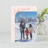 Joyful Moments Together Peach Christmas Photo シーズンカード (スタンド正面)
