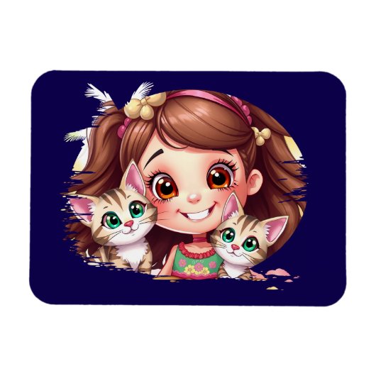 Joyful Moments with My Kitties マグネット (横)