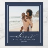 Joyful Navy Beach Photo ワインラベル (シングルラベル)