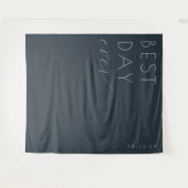 Joyful Navy Minimalist Celebration Sign タペストリー (正面(横))