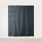 Joyful Navy Minimalist Celebration Sign タペストリー (正面)