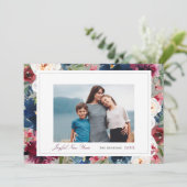 Joyful New Year Burgundy and Navyフローラ写真 シーズンカード (スタンド正面)