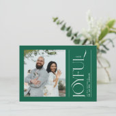 Joyful Newlywedフォト初めてのクリスマス 結婚した シーズンカード (スタンド正面)