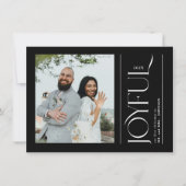 Joyful Newlywed Photo First Christmas Married シーズンカード (正面)