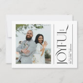 Joyful Newlywed Photo First Christmas Married シーズンカード (正面)