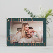 Joyful News | 写真付きSave the Date 箔招待状 (立ち正面)