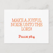 Joyful Noise 4 Psalm 98:4 Christian Scripture ポストカード (正面)