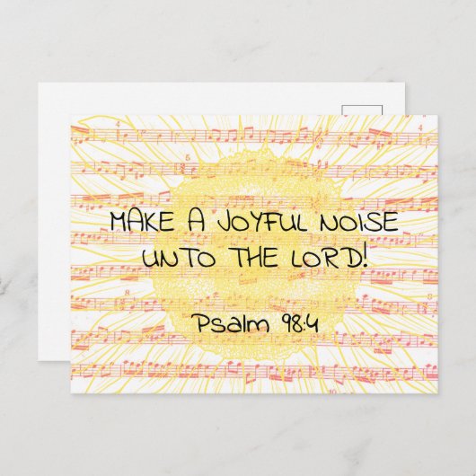 Joyful Noise Psalm 98:4 Christian Scripture Verse ポストカード (正面/裏面)
