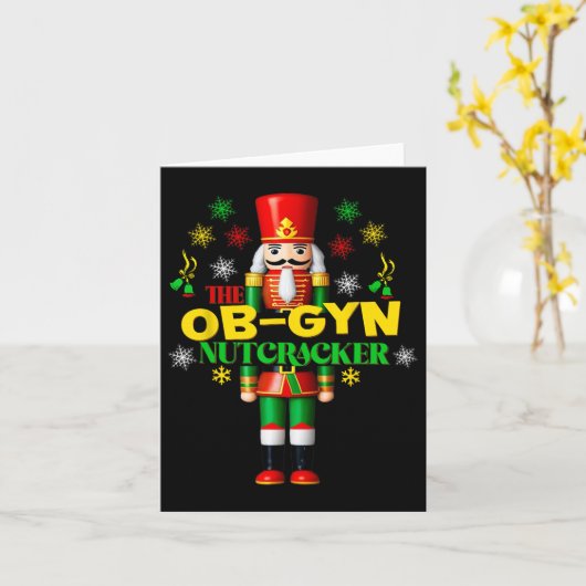 Joyful Nutcracker Ob-gyn Fun Festive Christmas Gyn カード (黄色い花)