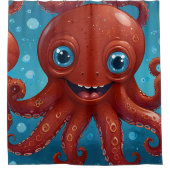 Joyful Octopus:シャワーお洒落ディライトバスルーム シャワーカーテン (正面)