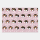 Joyful Pastelピンクのスクリプトクリスマスホリデーフォト ラッピングペーパーシート (正面)