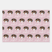 Joyful Pastelピンクのスクリプトクリスマスホリデーフォト ラッピングペーパーシート (正面3)