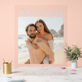 Joyful Pastel Beach Photo アクリルサイン (ウェディング)