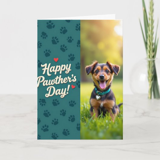 Joyful Pawthers Day Portrait Card カード (正面)