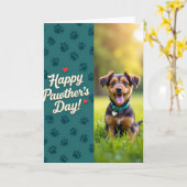 Joyful Pawthers Day Portrait Card カード (黄色い花)
