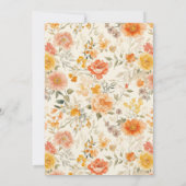 Joyful Peach Floral Wedding Invitation 招待状 (裏面)