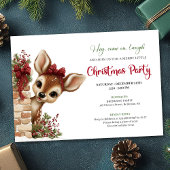 Joyful peeking reindeer instant download invite 招待状