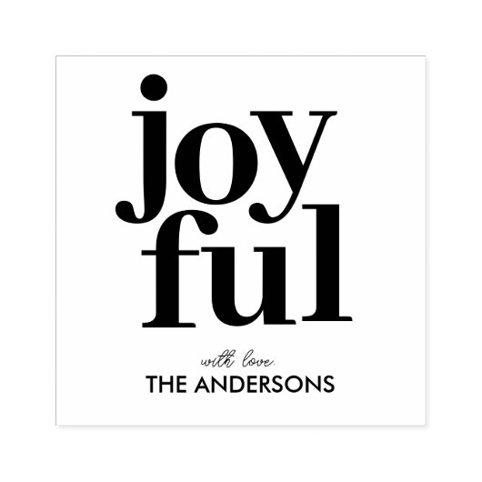 Joyful Personalized Christmas ラバースタンプ (インプリント)