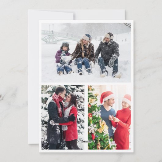 Joyful Photo パーソナライズされた Christmas白黒 シーズンカード (裏面)