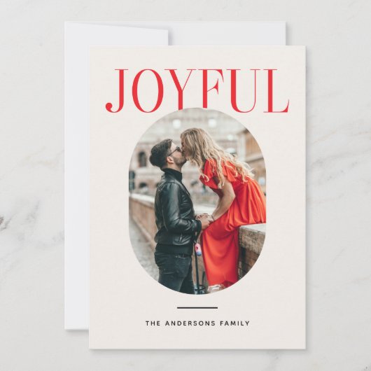 Joyful Photo Christmas | Minimalist New Year シーズンカード (正面)