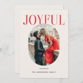Joyful Photo Christmas | Minimalist New Year シーズンカード (正面/裏面)